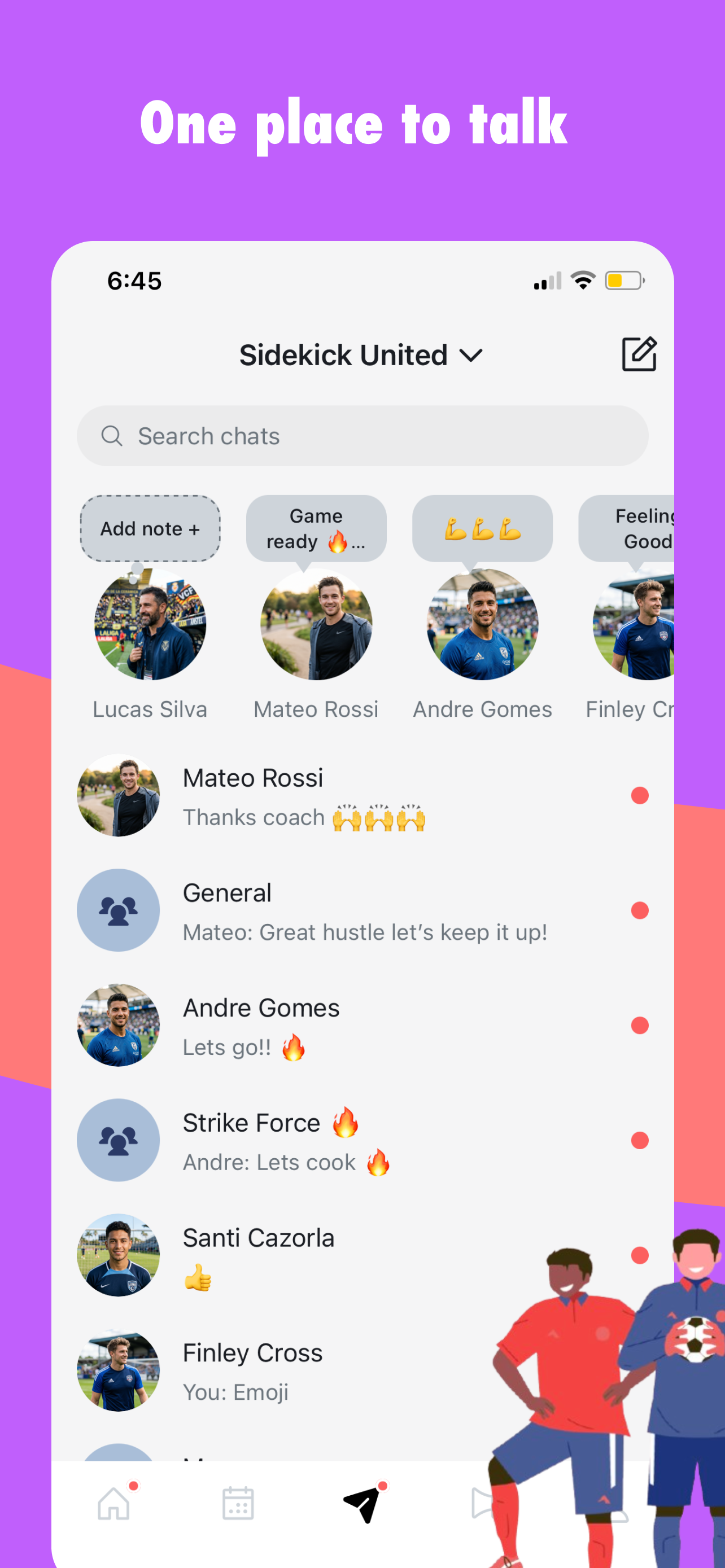 One place to talk — team chat in Sidekick